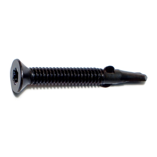 Self-Drilling Screw, #14 x 2 in, Plain Steel Flat Head Torx Drive, 50 PK